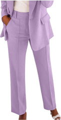 HGps8w Women's High Waisted Straight Leg Dress Pants Versatile Business Casual Stretch Work Pencil Pants with Pockets