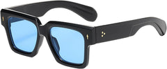 Onrtry Thick Square Frame Sunglasses for Women Men Trendy Chunky Rectangle Sun Glasses Black Shades UV Protection