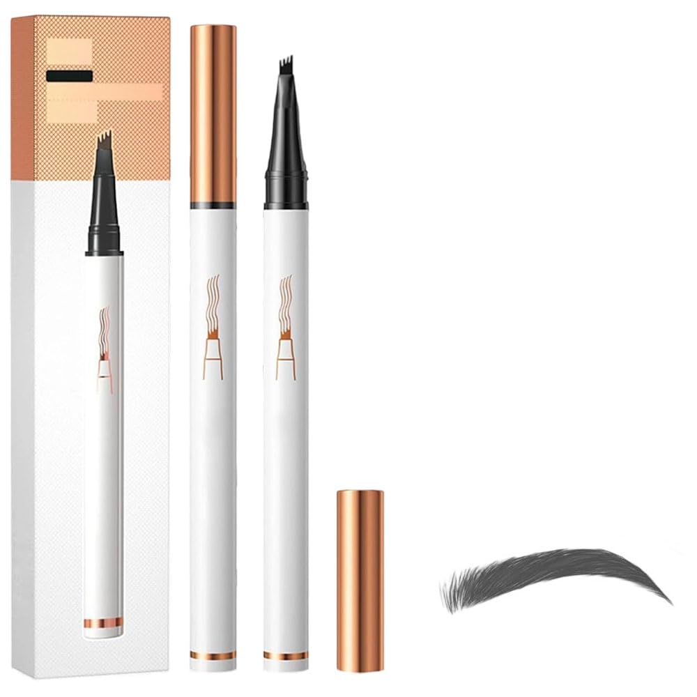 Upgraded Waterproof Magic Eyebrow Pencil, 2025 New 3D Microblading Eyebrow Pencil Contouring Pen 4 Tipped Pen, Natural Makeup Long-Lasting for Women (Light Brown)