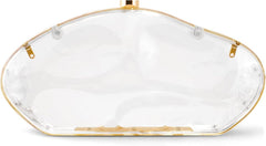 Acrylic Clutch Purse for Women Evening Bag, Irregular Shell Acrylic Purse Box Clutch with Chain for Party Wedding Prom