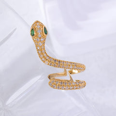 SUKKCCNO 14k Gold-Plated Embracing Snake Earrings Sensitive Ears Hypoallergenic Jewelry Earrings Women's Men's Full Diamond Earrings Earrings (Gold)