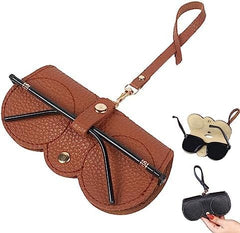 PRIMUZ Portable Pu Sunglasses Bag, Glasses case that can be suspended from the outside of your bag, Protect Glasses