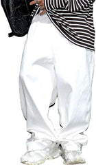 Men’S Hip Hop Baggy Skateboard Straight Leg Denim Pants Slim Fit Full Length Button Fly Midweight Streetwear Trousers