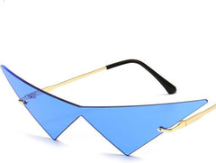 sun glasses Large Triangle Sunglasses For Men/women, One-piece Metal Frame UV400 Protection fashion eyewear