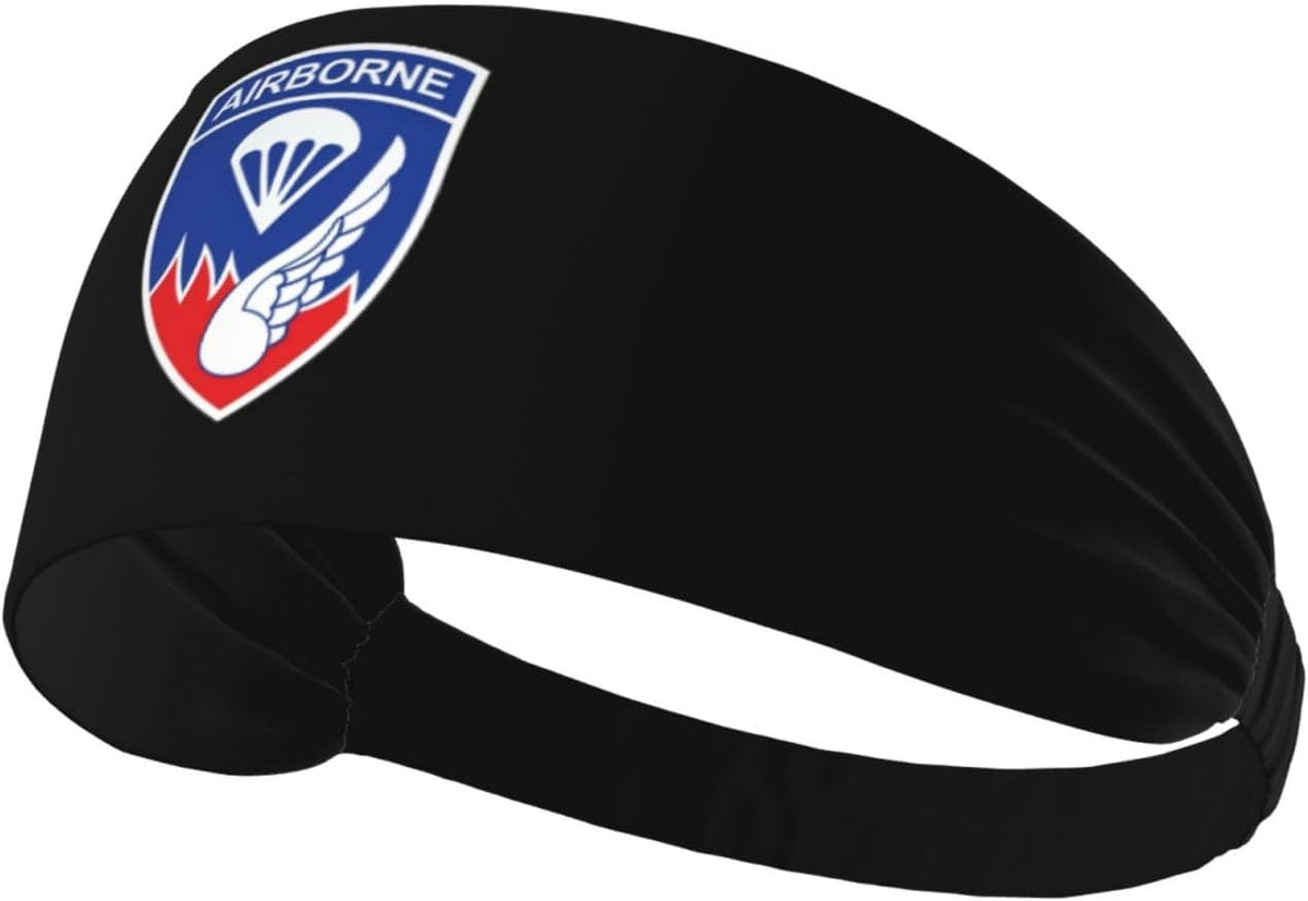 187th Infantry Regiment Airborne Sweat Headbands for Men, Non-Slip Headband,Sports Workout Head Wrap for Running Tennis Gym, Moisture Wicking Stretchable