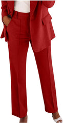 HGps8w Women's High Waisted Straight Leg Dress Pants Versatile Business Casual Stretch Work Pencil Pants with Pockets