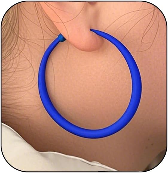 Neon Hoop Earrings for Women Exaggerated 80s 90s Colorful Chunky Statement Hoops Earring Lightweight Hypoallergenic Big Hoops for Glow Party Outfits Y2k Jewelry Accessories