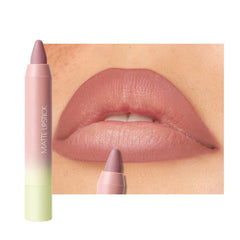 Matte Lip Lipstick Crayon Lip Liner Thick Pencil, High-Pigment Outline lips, Non-sticky Matte Velvet Texture, Waterproof & Smudge-Proof Longwear Pigmented, Fit for all tones 02#