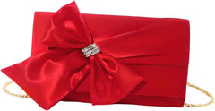 Bow Clutch Purse Evening Bag Pouch Portable Shoulder Bag for Party Prom Cocktail