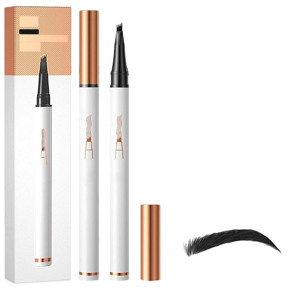 Upgraded Waterproof Magic Eyebrow Pencil, 2025 New 3D Microblading Eyebrow Pencil Contouring Pen 4 Tipped Pen, Natural Makeup Long-Lasting for Women (Light Brown)