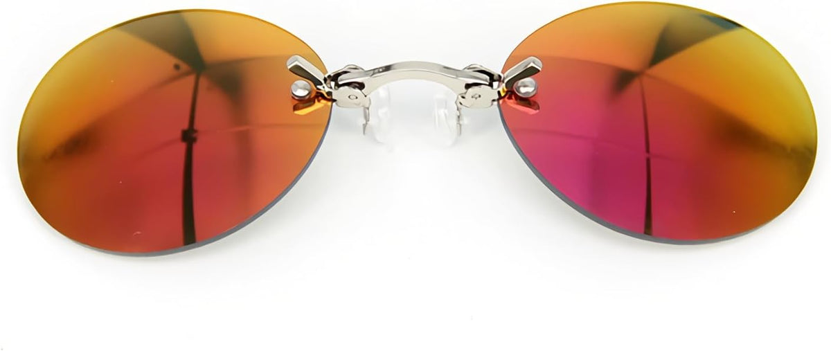 Matrix Style Clip-On Sunglasses - Polarized Vintage Round Morpheus Inspired Design