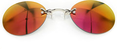 Matrix Style Clip-On Sunglasses - Polarized Vintage Round Morpheus Inspired Design