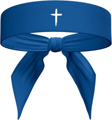 Cross Sports Head Tie Headband Sweat Black White - Christian Jesus God Scripture Bible Verse Faith Men's Football Accessories