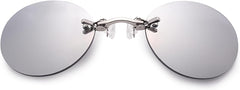 Matrix Style Clip-On Sunglasses - Polarized Vintage Round Morpheus Inspired Design