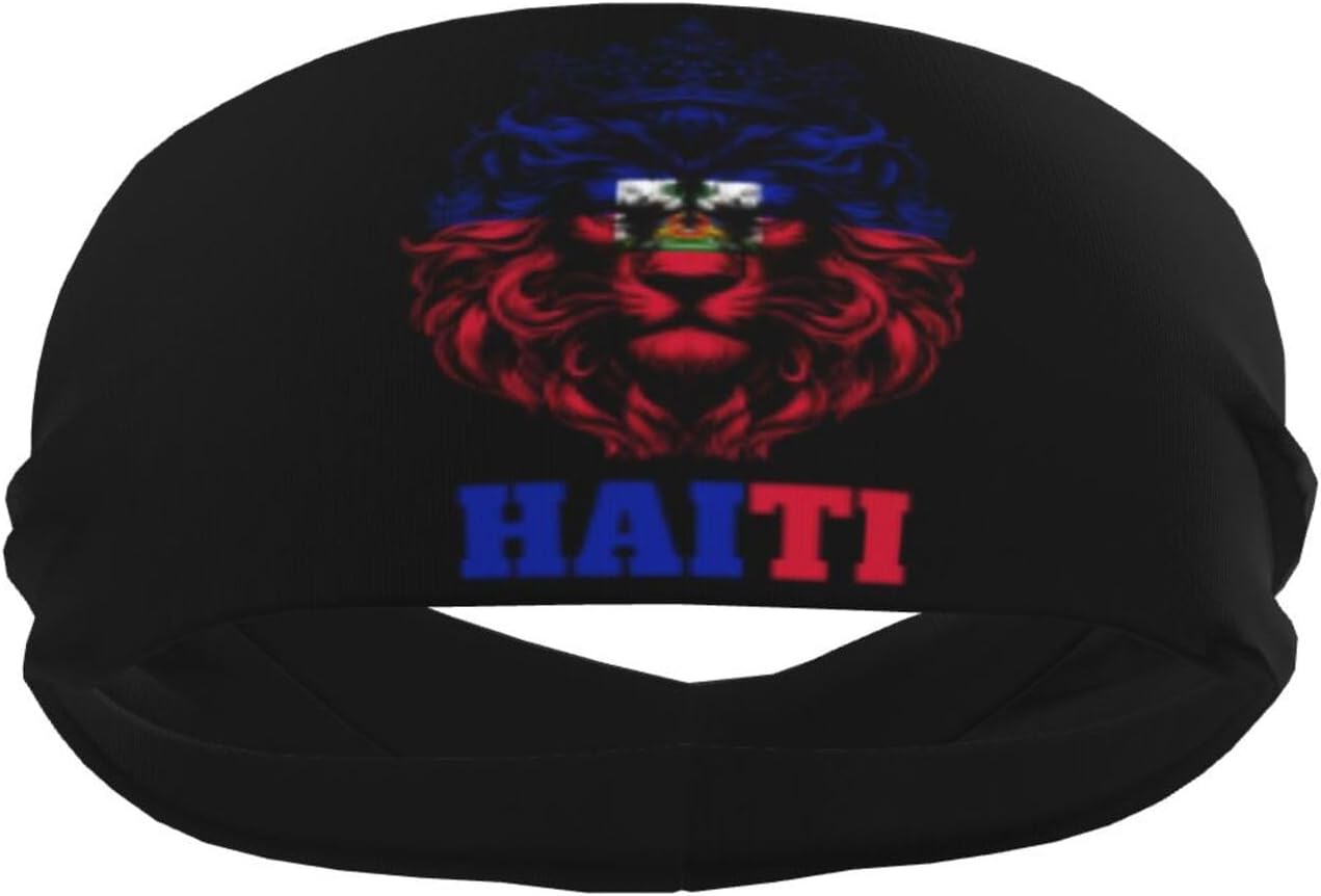 Lion Belgium Belgian Flag Sports Headbands for Women Wicking Workout Sweatbands for Men Absorbent and Quick-Drying