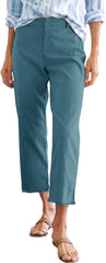 Linen Pants Women High Waisted Summer Casual Capris for Women 2025 Ladies Cropped Trousers for Seniors with Pockets