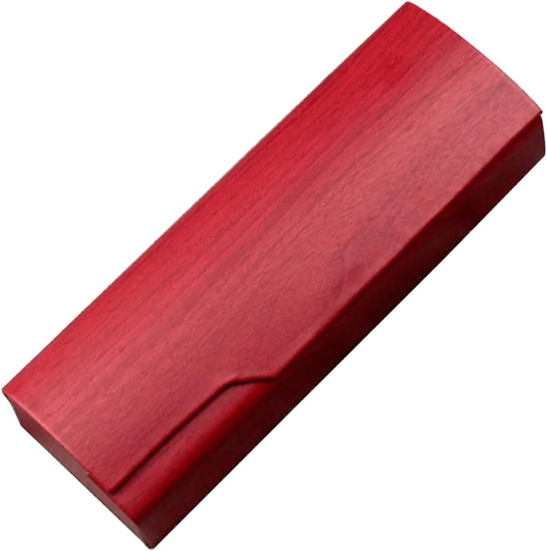 Wood Grain Glasses Case Sunglasses Holder Organizer Portable Eyeglasses Case Red