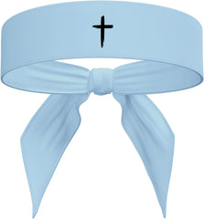 Cross Sports Head Tie Headband Sweat Black White - Christian Jesus God Scripture Bible Verse Faith Men's Football Accessories