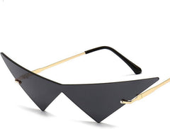 sun glasses Large Triangle Sunglasses For Men/women, One-piece Metal Frame UV400 Protection fashion eyewear
