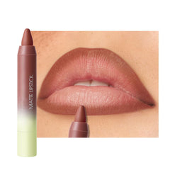 Matte Lip Lipstick Crayon Lip Liner Thick Pencil, High-Pigment Outline lips, Non-sticky Matte Velvet Texture, Waterproof & Smudge-Proof Longwear Pigmented, Fit for all tones 02#
