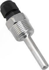 Temperature Sensor Protection Thermowell 304 Stainless Steel G1/2 Thread with 6mm Inner Diameter for Water Heating System 30-200mm(150mm)