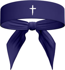 Cross Sports Head Tie Headband Sweat Black White - Christian Jesus God Scripture Bible Verse Faith Men's Football Accessories
