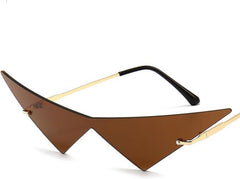 sun glasses Large Triangle Sunglasses For Men/women, One-piece Metal Frame UV400 Protection fashion eyewear