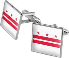 GRAPHICS & MORE Washington D.C. The District of Columbia Flag Square Cufflink Set - Silver or Gold