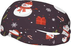 Christmas Snowman Santa Claus Snowflake Headbands for Men Women Soft Elastic Sweat Bands Sports Workout Headbands for Men Adjustable Sweatbands for Head Basketball Football Cycling Running Yoga