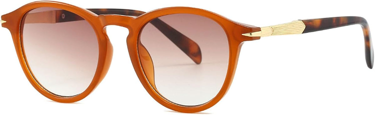 Thick Frame Round Sunglasses - Polarized UV400 Vintage Retro Style for Men & Women