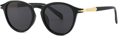 Thick Frame Round Sunglasses - Polarized UV400 Vintage Retro Style for Men & Women