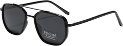 Vintage Polarized Sunglasses, TR90 Frame, Brown Lens, Unisex Square Aviator Style