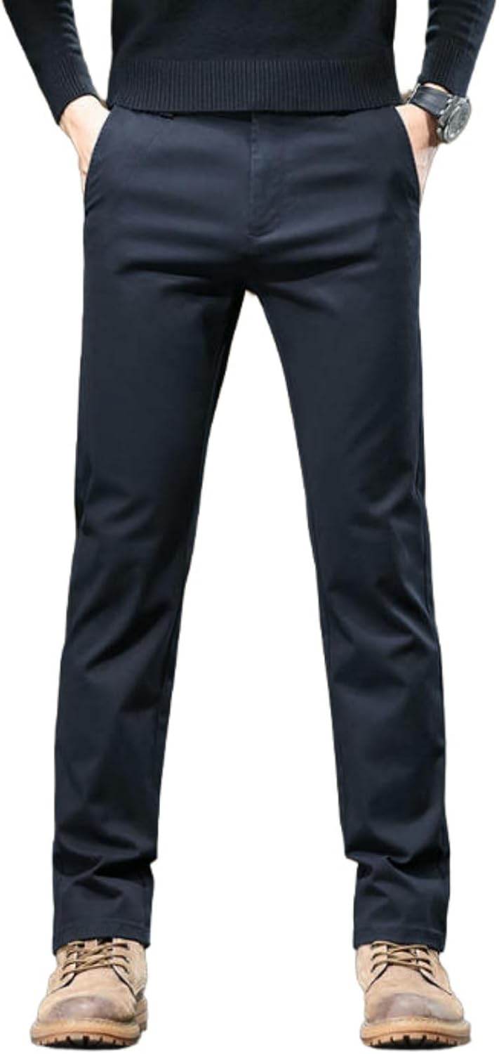Men's Spring Summer Cotton Elastic Business Loose Straight Trendy Versatile Casual Pants