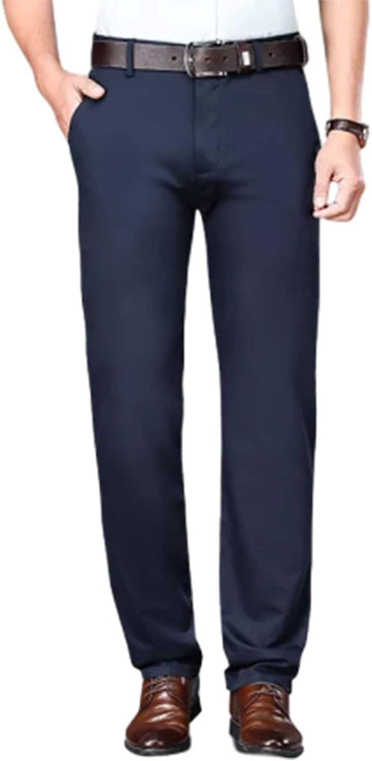 Timelessflex Stretch Pants Mens, Timelessflex - Men's High Stretch Straight Fit, Men's Ice Silk Casual Trousers