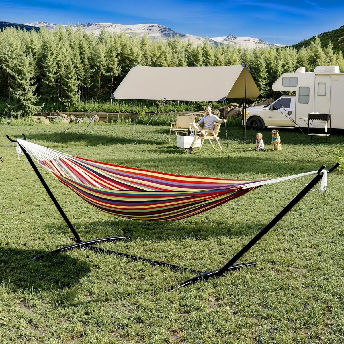 2-Person Hammock with Heavy-Duty Steel Stand