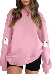Halloween Shirts For Women Long Sleeve Sweatshirts Spooky Season Blouses Halloween Graphic Crew Neck Tops Pullover