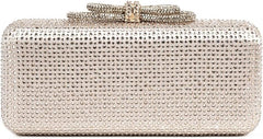 Sparkly Diamond Evening Purses for Women Rhinestone Bow Clutch Glitter Handbag for Party Prom Wedding
