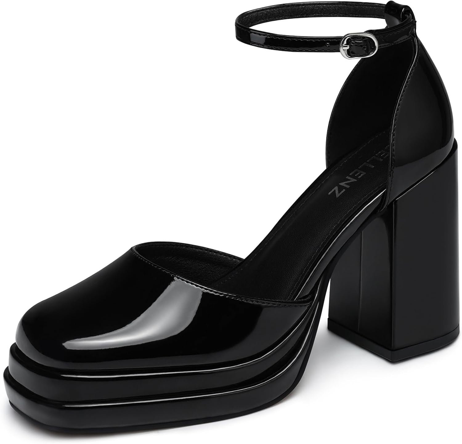 Women Chunky High Heels: Comfortable Ankle Strap Platform Pumps, Dress Wedding Shoes Party Bridal Graduation Pumps Black White Hot Pink Size 6-11
