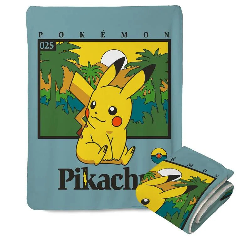 Pokemon Pikachu's Adventure Sherpa Throw Blanket