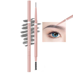 Eyebrow Pencil,2Pcs Professional Micro Brow Pencil with Spoolie Brush,Longwearing Waterproof Eyebrow Pencil,5 Colors to Choose. (#3 Brown)