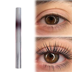 Iron Wand Mascara, 2025 New Metal Wand Mascara Black Washable Metal Mascaras, Waterproof Long Lasting Lash Extensions Mascaras, 3D Curling Eyelash Iron Mascar with No Flaking (Brown)