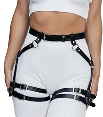 Punk Leather Thigh Harness,Punk Waist Chain Belt for women's and girls' jewelry belt body chains for Halloween