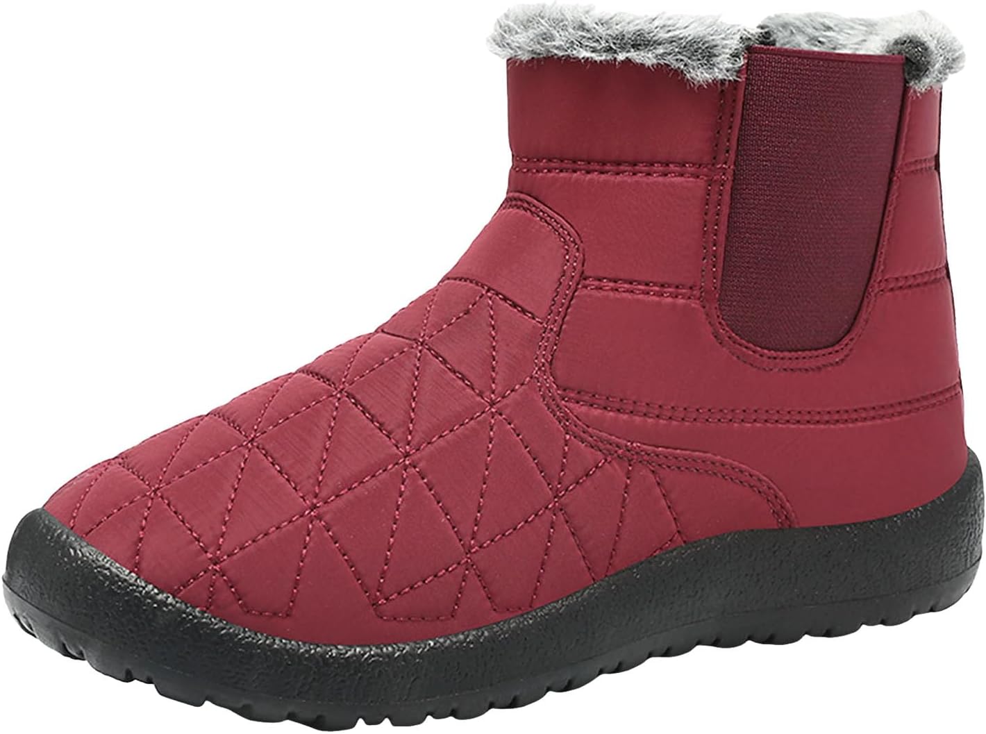 Womens Winter Snow Boots Warm Fur Lined Booties Waterproof Outdoor Shoes Comfortable Slip On Ankle Boot