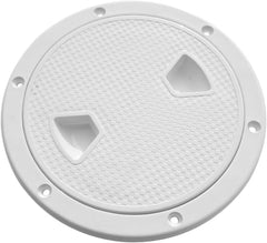 Boat ABS White Nylon 4" Round Out Deck Plate Hardware Inspection Access Hatch Cover