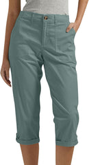 Capris for Women Dressy Casual Summer Elastic Waist Straight Leg Crop Pants Hiking Capri Joggers with Pockets