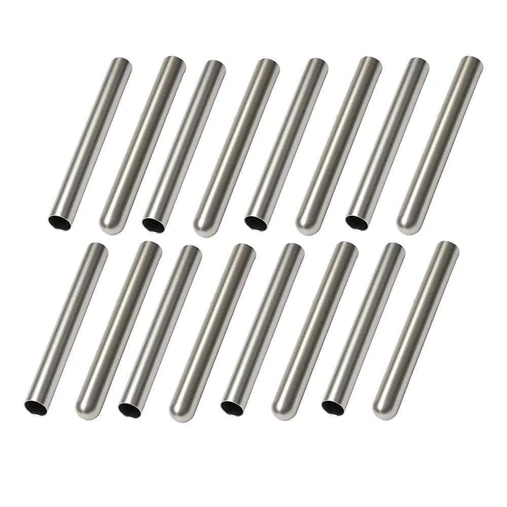 100PCS Stainless Steel Round Tip Temperature Probe Housing Case for PT100 & DS18B20 Sensors, 7 x 50 mm Blind Pipe Sleeve JEBHANNE