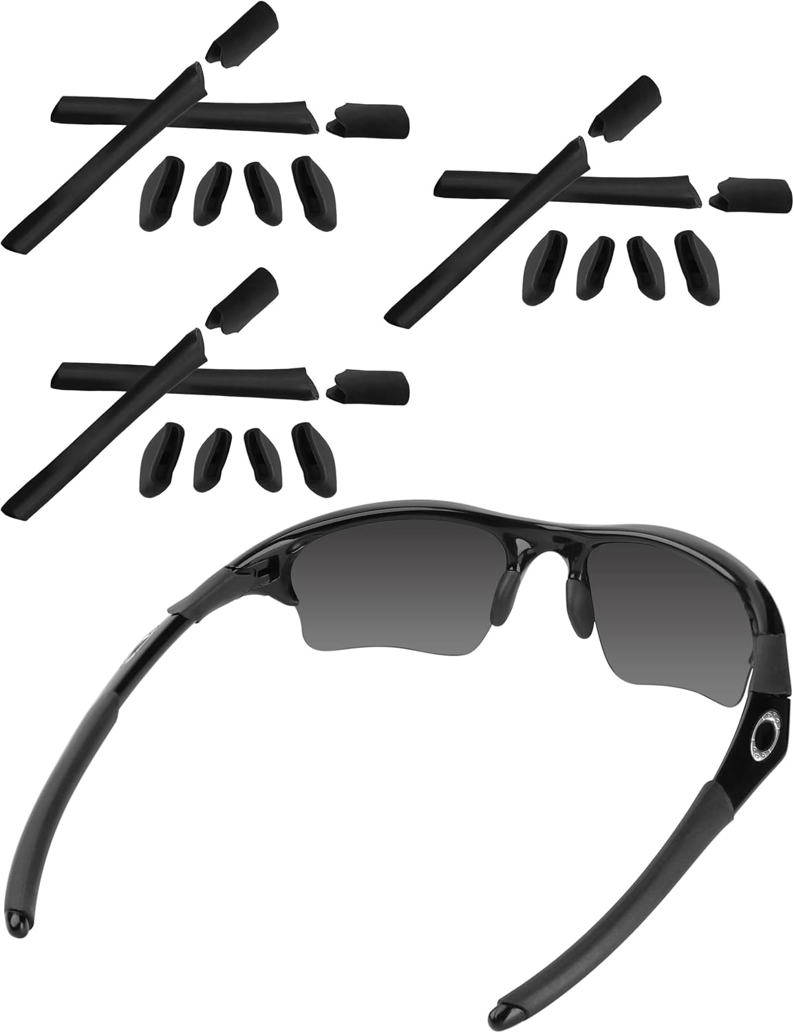 Bwake Replacement Rubber Kit Earsocks and Nose Pads for Oakley Half Jacket/Half Jacket XLJ Sunglasses - Black