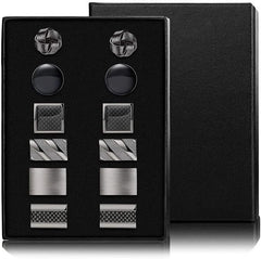 FIBO STEEL 4-8 Pairs Wedding Business Classic Cufflinks for Men Unique Cufflink Set Mens