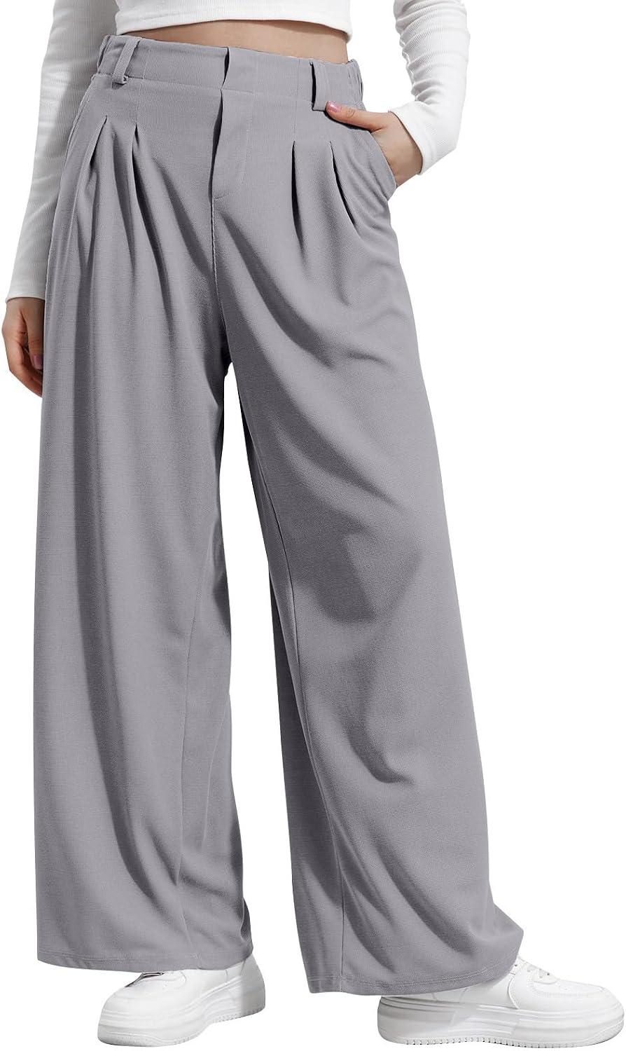 Wide Leg Pants for Women Dress Pants High Waisted Work Business Baggy Casual Office Outfits 2025 Trouser with Pockets