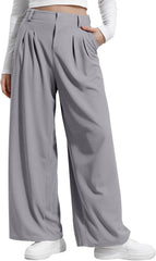 Wide Leg Pants for Women Dress Pants High Waisted Work Business Baggy Casual Office Outfits 2025 Trouser with Pockets